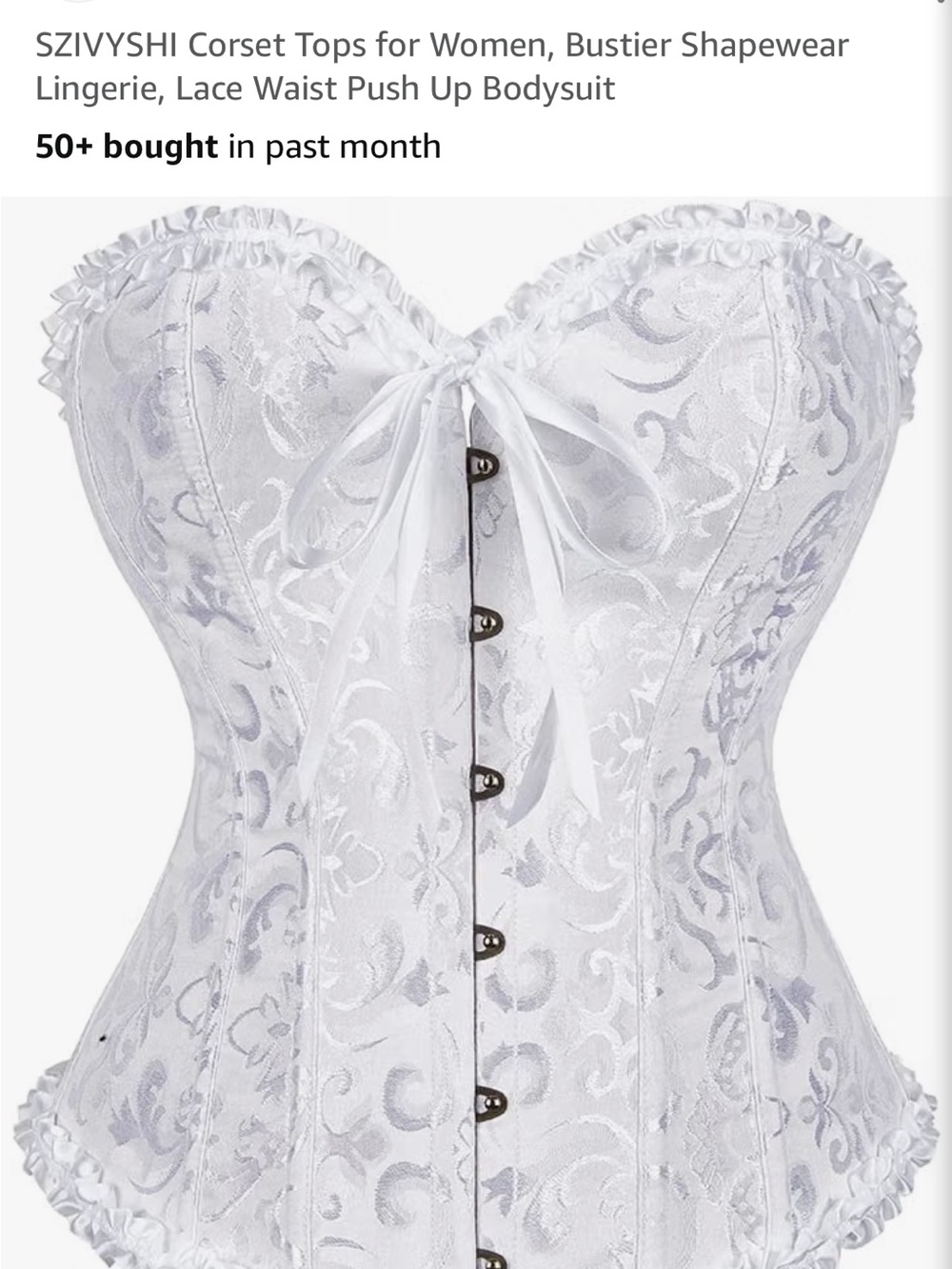 White Lace Bustier Corset Top - Shapewear Bodysuit